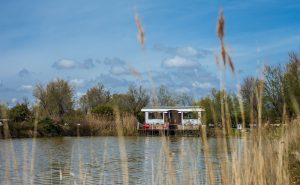 Roulotte pour hébergement insolite à l'hotel Spa Mas de la Fouque en Camargue