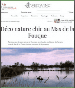 Article sur le Mas de la Fouque dans le magazine Westwing