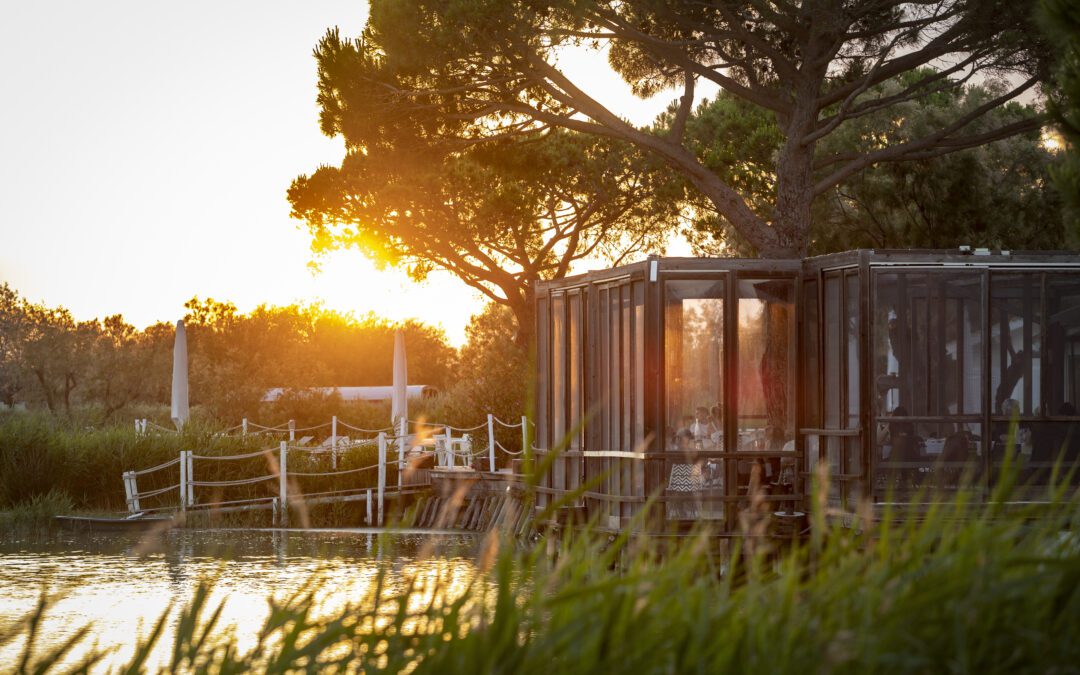 Photo coucher de soleil Mas de la Fouque Hotel en Camargue