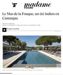 couv madame figaro 10 2022 | Mas de la Fouque | Hotel & Spa en Camargue